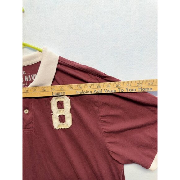Old Navy Varsity 8 Short Sleeve Polo Slim Fit Maroon Size XL - Picture 4 of 9
